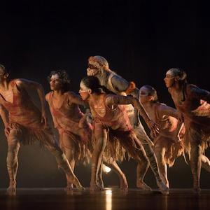 Bangarra female ensemble in "Spirit" - Nicola Sabatino is second from left.  Photo:  Roger Stonehouse.